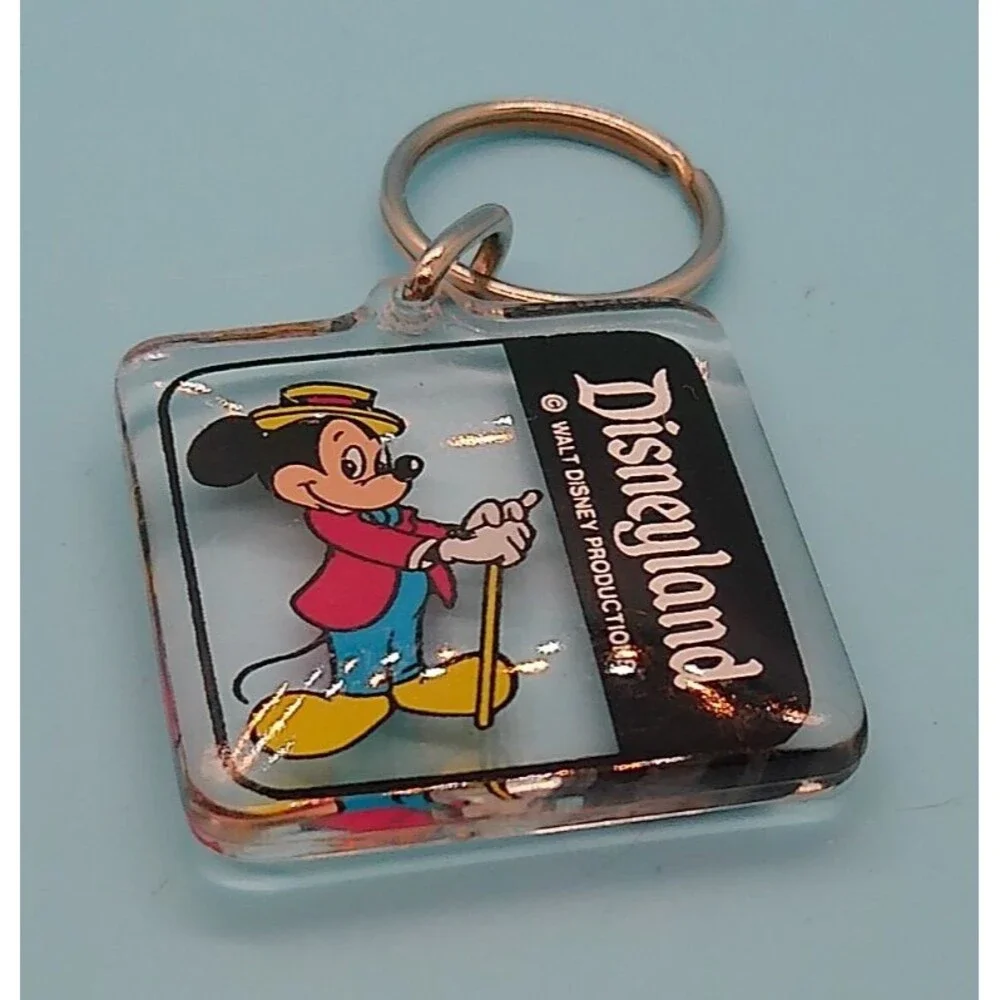 Disney - Mickey Mouse Disneyland Keychain Clear Plastic 1.5
